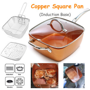 3 in 1 Square Copper Pan for Deep Frying