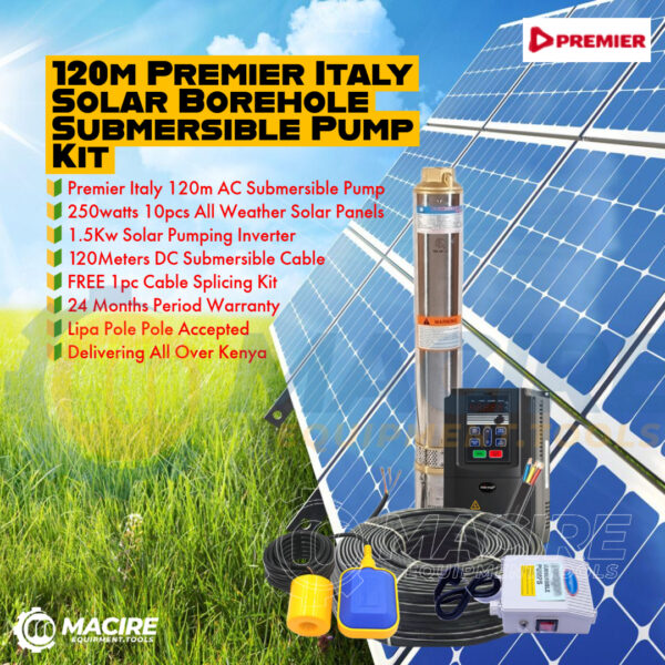 120M Premier Italy Solar Borehole Submersible Pump Kit
