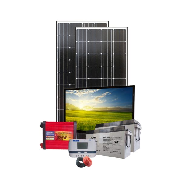 1.5Kw Solar Kit + 32" TV - Ritar Batteries Phoenix Controller 1500w Kit