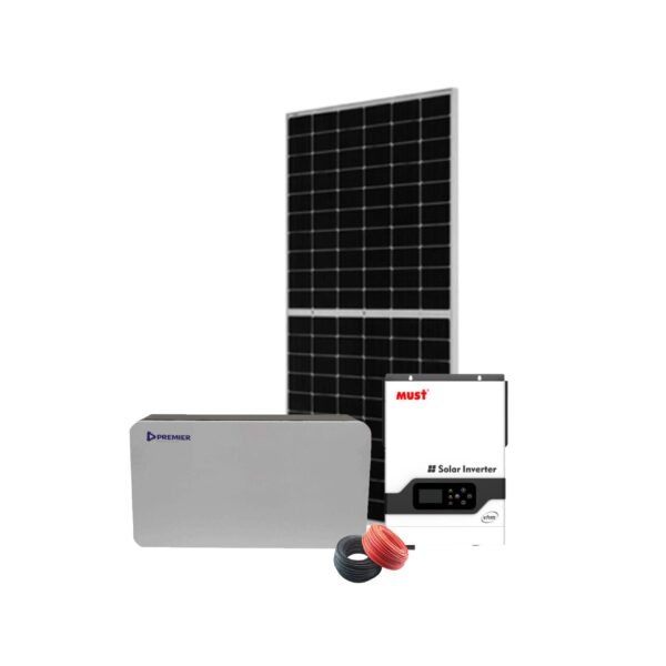 1Kw 1000watts 12v Must Premier Lithium Solar Kit