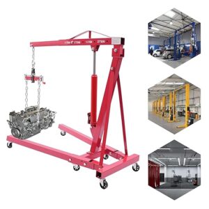 2 Ton Engine Crane Hoist – with 6 Casters and Engine Leveler