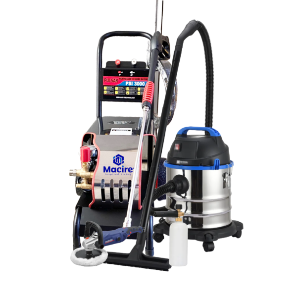 3000Psi Pulsar Carwash Kit - 20L Vacuum Wet & Dry & Buffing Machine