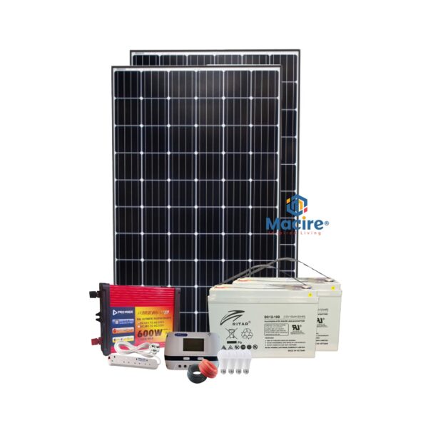 3Kw PWM Solar 3000w Kit - With Original Ritar Batteries + 4 Free Bulbs + Power Extension