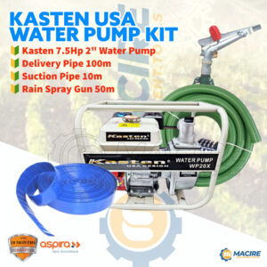 Kasten USA 2" Water Pump Kit - 🔰Kasten 7.5Hp 2" Water Pump 🔰Delivery Pipe 100m 🔰Suction Pipe 10m 🔰Rain Spray Gun 50m