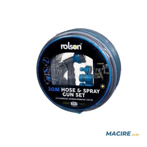 ROLSON HOSE PIPE 30M + SPRAY GUN + CONNECTORS