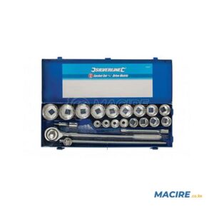 SILVERLINE SOCKET SET 3/4" 21-PCS 19-50MM