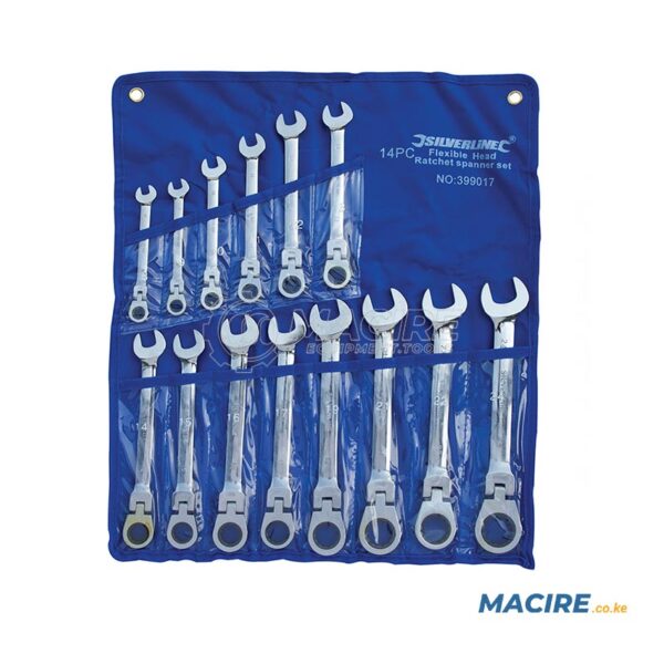 SILVERLINE SPANNER RATCHET COMBINATION 6-PCS SET 6-17MM