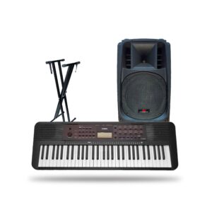 Yamaha PSR-E273 Portable Keyboard Piano with DF005 Stand & Explorer EXP 15P Passive Speaker | Complete Church Kit