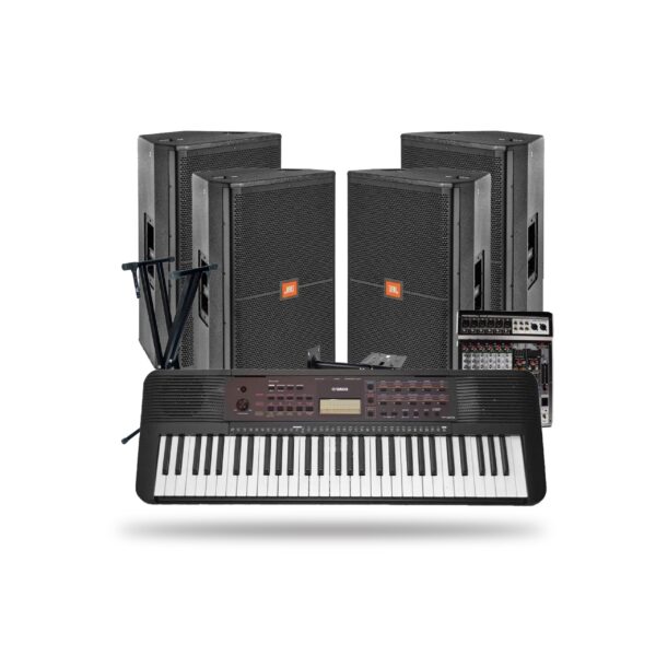 Yamaha PSR-E273 Portable Keyboard Piano with DF005 Stand, JBL SRX715 Series 15 Inch Two-Way Mid-Range Speaker, 4-Channel Mixer & Wall Mount Stand |...