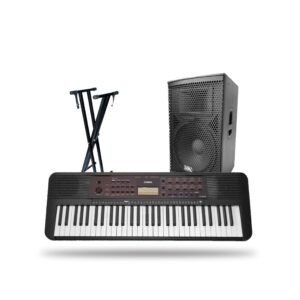 Yamaha PSR-E273 Portable Keyboard Piano with DF005 Stand & Soundking KB15A 15'' Speaker | Complete Church Kit