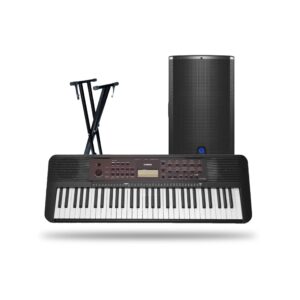 Yamaha PSR-E273 Portable Keyboard Piano with DF005 Stand & Turbosound iX15 1000 Watt 2-Way 15" Powered Loudspeaker | Complete Church Kit