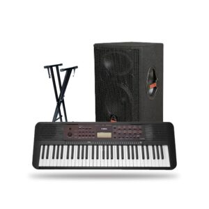 Yamaha PSR-E273 Portable Keyboard Piano with DF005 Stand & Wharfedale EVP-X15PM Active 15″ Speaker-Church Kit