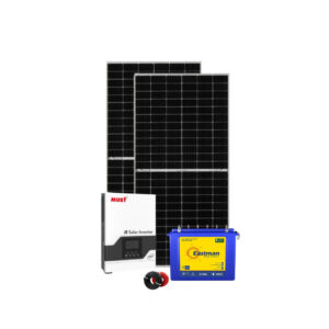 Must Hybrid 1.2kVA Solar Kit (2 × 250W Panels + Eastman Tubular Battery + Free 20m Cable)